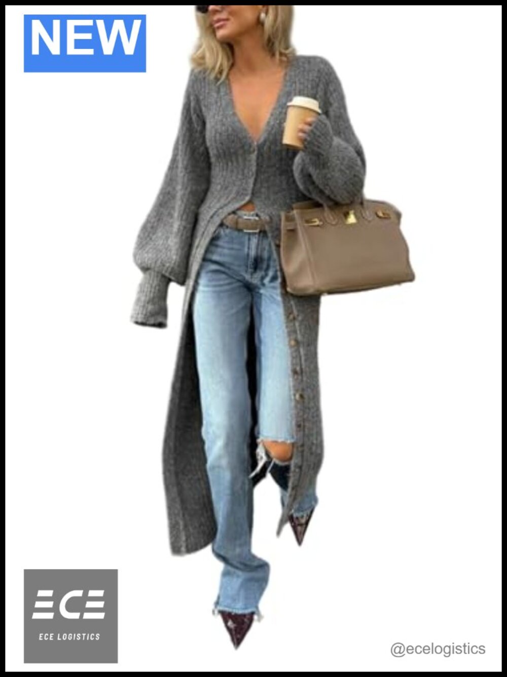 Chunky Cable Knit Long Cardigan Button Down Maxi Duster Sweater Cover Up